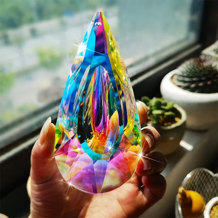 120 mm AB-colored hanging crystal prism suncatcher - Image 12