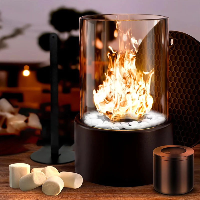 🔥 50% OFF! 🏠 Glass & Metal Tabletop Fireplace – Portable, Smoke-Free for Indoor & Outdoor Use, With Ethanol Burner & Cozy Decorative Accentuator for Your Home ✨ - Image 3