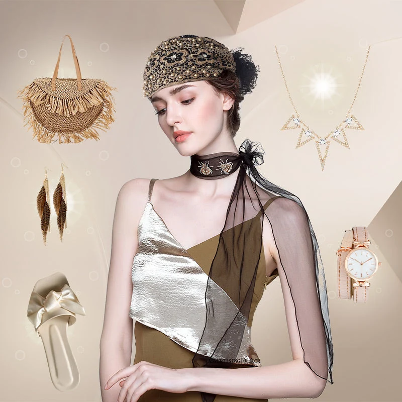 Ladies Floral Lace Headscarf - სურათი 8