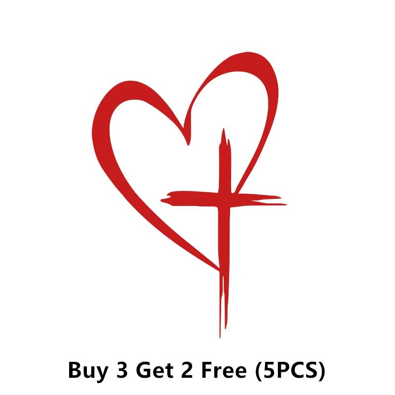 Glitter Heart Cross Car Decal Sticker - Image 22