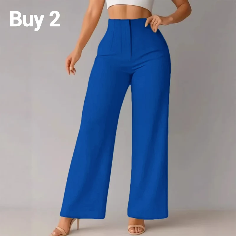 Women’s Solid Color Casual Wide Leg Pants - Image 25