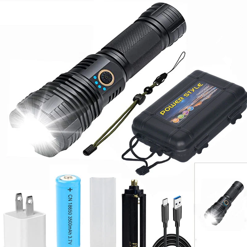 Set of Super Bright Waterproof Rechargeable Flashlights with Zoom - Image 14