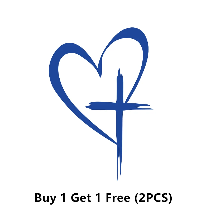 Glitter Heart Cross Car Decal Sticker - Image 23