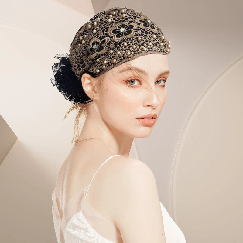 Ladies Floral Lace Headscarf - სურათი 4