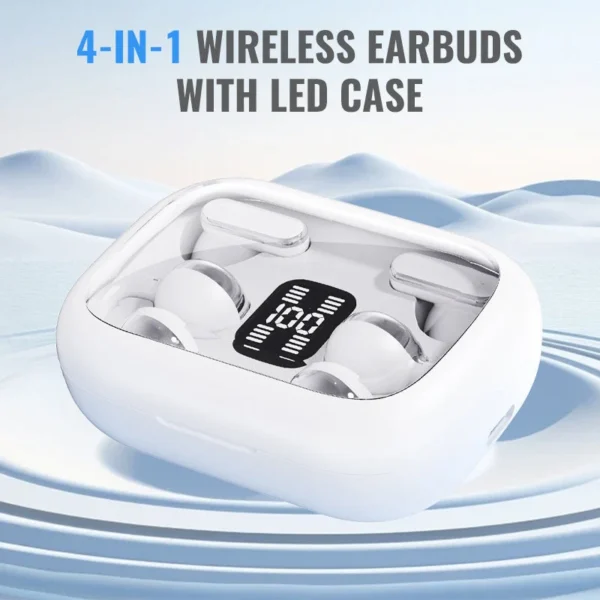 4-in-1 Wireless Earbuds with LED Case