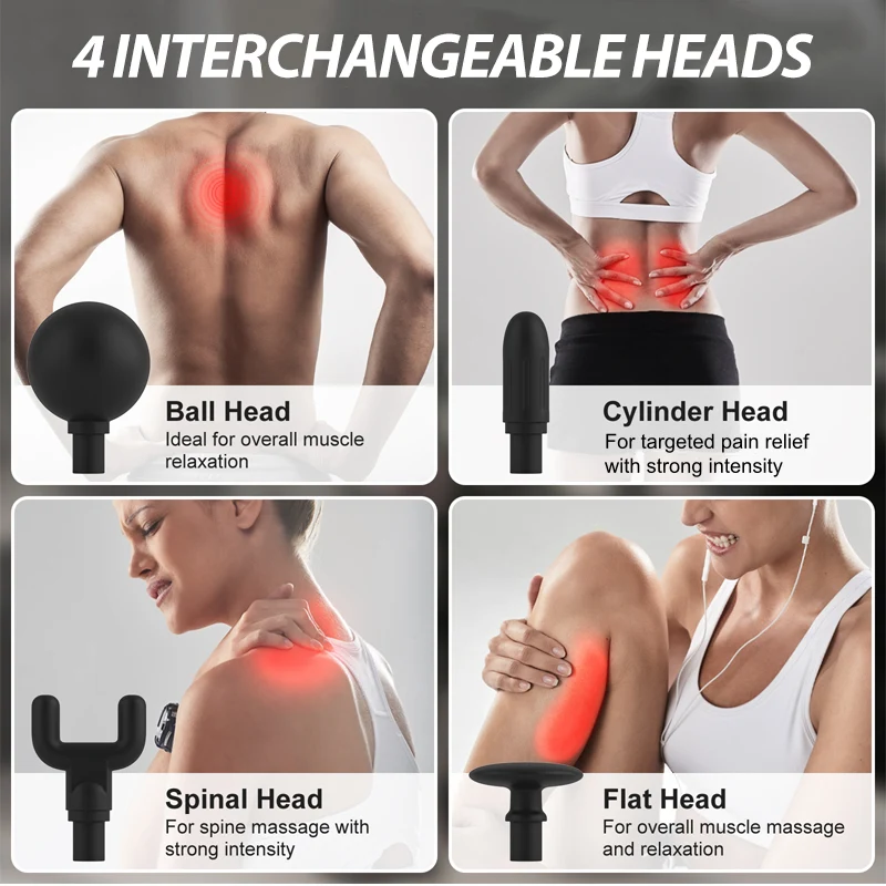 Portable Percussion Massage Gun with Extension Handle - Image 4