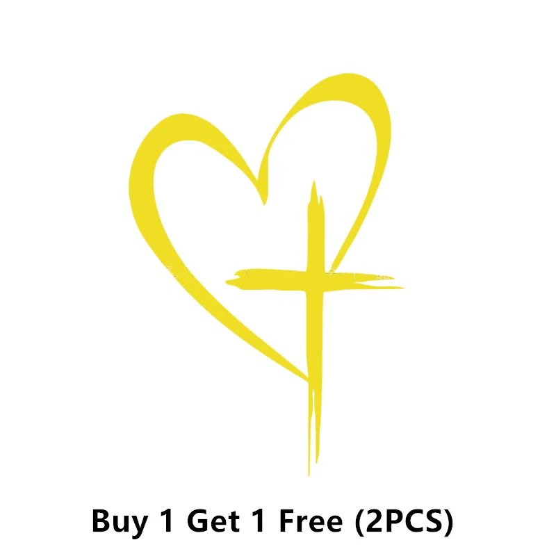 Glitter Heart Cross Car Decal Sticker - Image 26